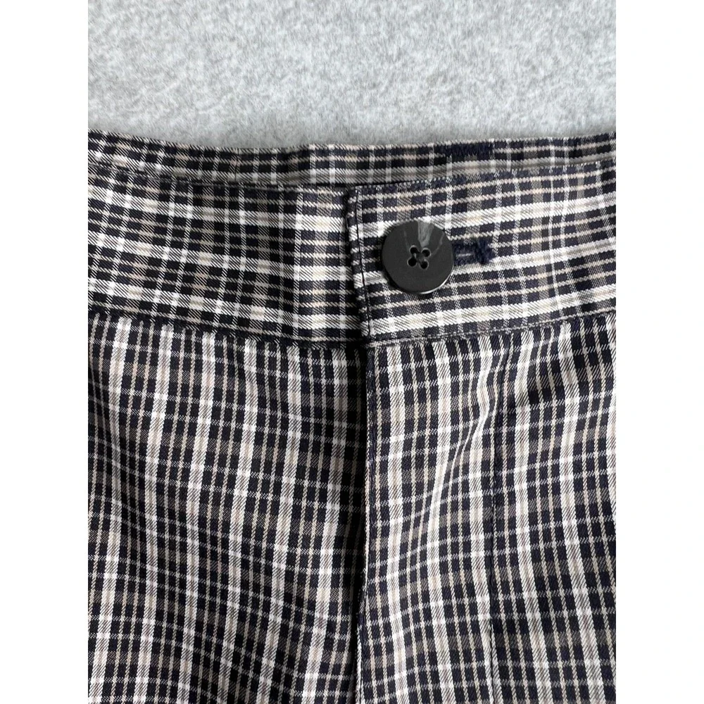 Adidas Golf Men's Lightweight Plaid Golf Shorts Size 34 Flat Front Black Khaki